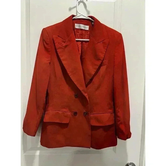 Valerie Stevens Wool Classic Orange Jacket Blazer Size 4 (0186) - Picture 5 of 15